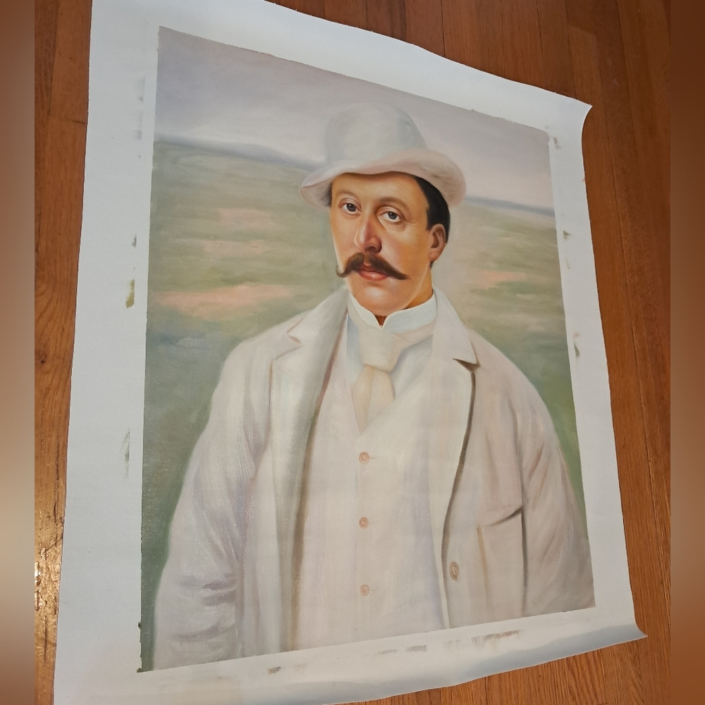 Original Portrait Gentleman Oil On Canvas
